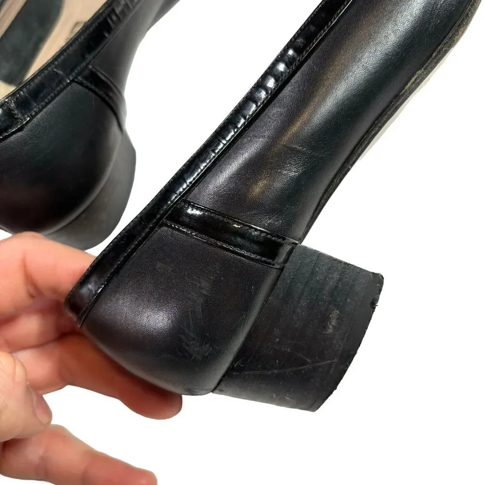Salvatore Ferragamo Low Heel Pumps Size 6‎ C Black Fabula Leather